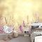 Fototapete Verträumte Pflanzen Lavendel Vlies Fototapete Schlafzimmer Wohnzimmer Kinderzimmer Deko 250 x 175 cm Moderne Vliestapete Wandtapete Motivtapeten 3d Effekt Dekoration Creme Lila