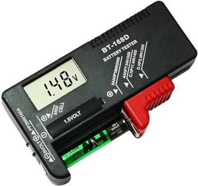 GIFRAN Digital Battery Tester Battery Checker Universal Battery Tester LED Bulbs Continuity Testing For All Batteries Uk Multi Size For AA AAA C D 9V 1.5V Button Cell Batteries No Batteries Required
