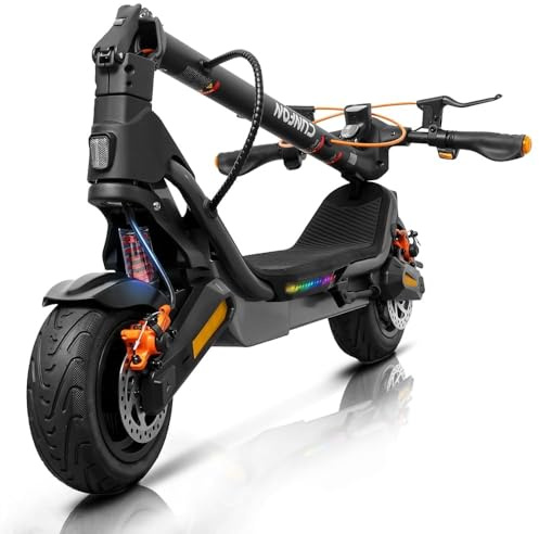 CUNFON Nouvelle Trottinette Electrique Adulte, Max Moteur 1000W, 9.5 Tout Terrain Trotinette Electrique Pliable, Batterie 13 Ah, Double Amortisseurs, Double Frein, avec App, Autonomie 45-55KM