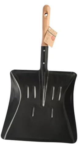 Recogedor de mano con pala de metal y mango de madera FSC. Paquete de 3 unidades.