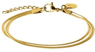 Purelei® Two Layers Damen Armband – verstellbares, wasserfestes Armband mit doppellagigem Schlangenketten-Design für einen stilvollen Layering-Look (Gold)