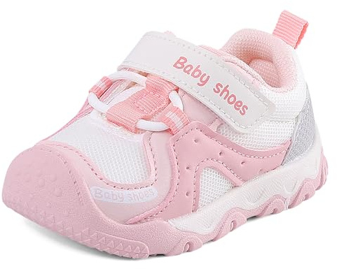 LACOFIA Scarpe Primi Passi Bambina Scarpe Neonato Sneakers Bimbo con Morbide Suola Gomma Antiscivolo