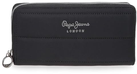 Pepe Jeans Aura Geldbörse, Schwarz, 19,5 x 10 x 2 cm, Polyester, von Joumma Bags