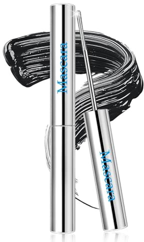 Noerrors Metall Eisen Mascara Zauberstab, Schwarze 3D Locken Volumen Mascara für natürliche und definierte Wimpern, extra schlanke nicht-klumpige abwaschbare borstenlose Bürste Farbstoff Augenwimpern