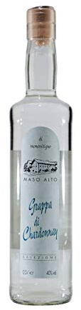 Maso Alto Grappa di Chardonnay mit Geschenk-Holzkiste