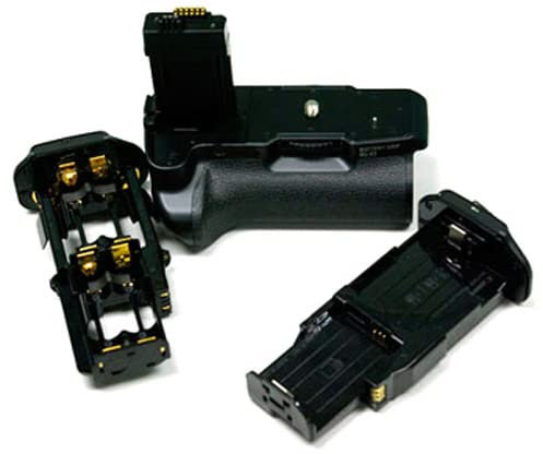 vhbw impugnatura battery grip compatibile con Canon EOS 450D, 500D, 1000D, Kiss X2, Kiss F, Kiss X3 fotocamera reflex, incl. ghiera di selezione