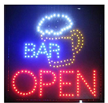 Ultra Lumineux LED Neon animés Vin Bar Cocktail Open Sign L84