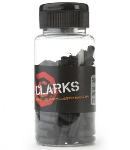 CLARKS Y2029DP Push-To-Fit 2P Brake Cable Ferrule Plastic, 150 Pieces, Black