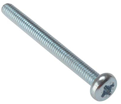 ForgeFix Machine Screws Pan Head | M5 x 50mm | Zinc Plated | Bag 25