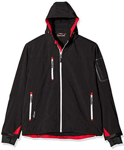 U-Power Metropolis, giacca in pile da uomo Soft Shell, abbigliamento invernale casual, con cappuccio, tessuto elasticizzato, impermeabile, giacca a vento, cappotto imbottito con zip intera (BLACK CARBON_3XL)