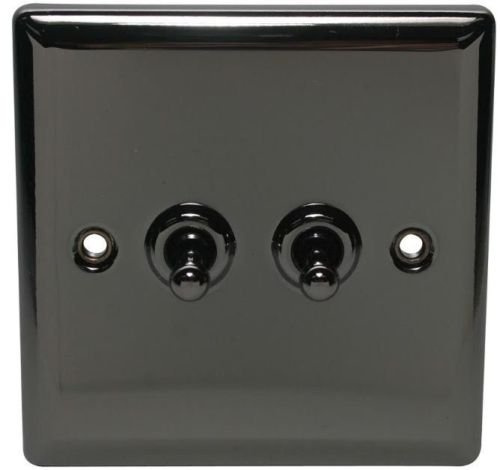 Volex Lightswitch Toggle Double Iridium Black