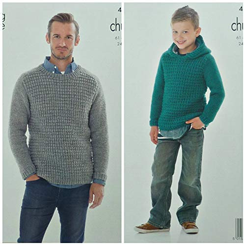 Big Value Multi Chunky Mens Sweater and Hoddie Pattern 4087-61-107cm (24-42 ins)