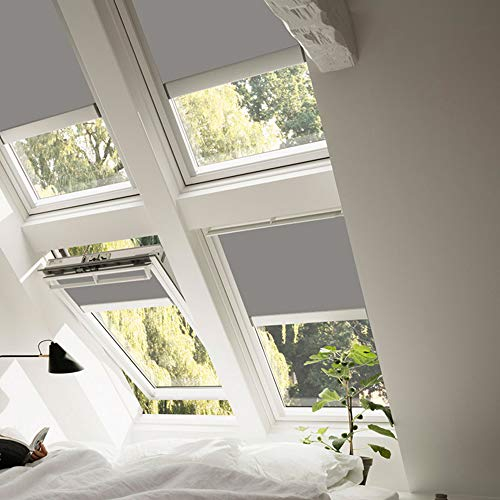 VELUX Orignal Verdunkelungsrollo DML MK06 0705/Bedienart : Elektronisch/Farbe : Uni Grau/Fenstergröße : MK06/Fenstertypen : GGU, GGL, GPU, GPL, GTL, GXU, GXL_7406