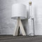 Easylight Moderne Tischleuchte Holz Fuß 31cm Ø17cm Stoff Schirm Weiß Lampe Wohnzimmer Schlafzimmer Nachttisch