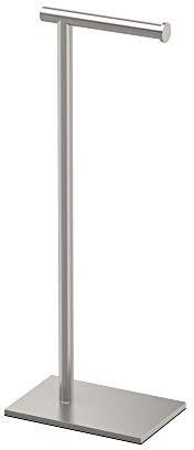 Gatco 1431SN Modern Rectangle Base Freestanding Toilet Paper Holder, Satin Nickel, 21.25 inch