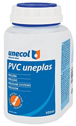 Unecol 2023 Adhesivo Especial para tubería (Bote de plástico con Pincel), Transparente, 500 ml