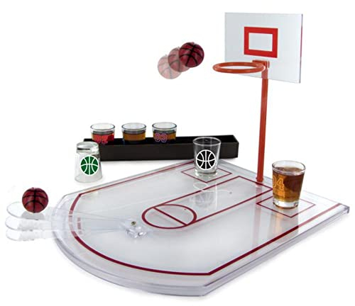 MISTER GADGET MG3039 Jeu à Boire Basket, PP/Verre, Blanc, 24 x 31 x 22,5 cm