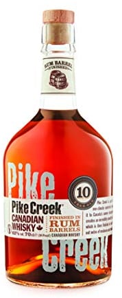 Pike Creek 10 Year Old Canadian Whisky | 70cl | 43 Percent | Finished in Rum Barrels | Soft and Smooth | Serve Neat or in Cocktails | Ideal for Gifting