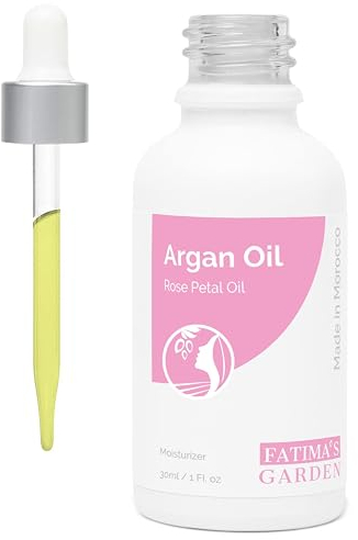 Fatima's Garden Olio di Argan con Petali di Rosa - Idratante Anti-Età Bio, 30ml
