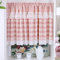 HongYa Karierte Küche Gardine Scheibengardine Tunnelzug Bistrogardine mit Spitze Rosa H/B 80/130cm