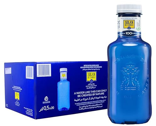 Solan de Cabras Agua mineral premium de 500 ml x 20 | Hidratación pura con magnesio natural | Botellas PET | Agua oficial de La Liga | Perfecto para el hogar, la oficina y el gimnasio