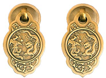 Tiazza 2 Stück chinesischer Stil Vintage Möbel Schublade Messing Ziehgriff Schmuckkästchen Kleiderschrank Tür kleiner Griff