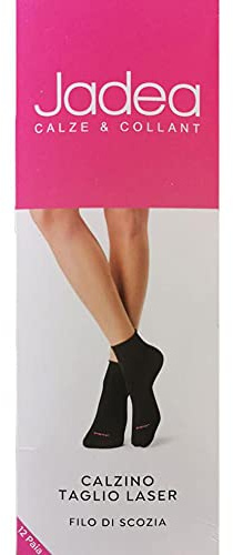 12 Paia Calzini Taglio Laser Filo Di Scozia Art. JB8000 - jadea (Nero, 35-38)