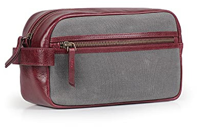 Londo Echtleder Reisetasche, Kulturtasche, Kosmetiktasche, Waschtasche – Unisex, Perfekt für Reisen & Alltag
