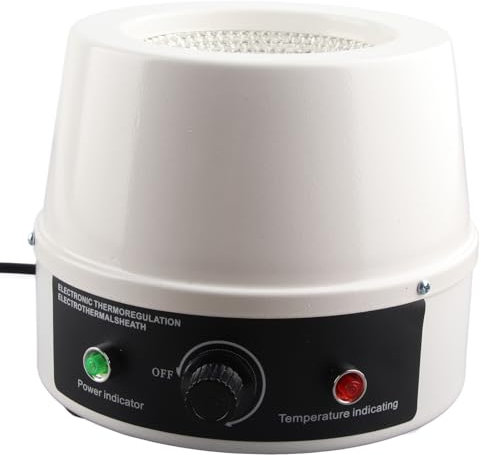 Heating Mantle 500ml/ 1000ml Stirrer Heating Mantle 250W/300W, Thermostatic Electric Heating Jacket Electric Heating Mantle Lab Heating Mantle for Liquid Heating(500mL 250W UK Plug 220V)