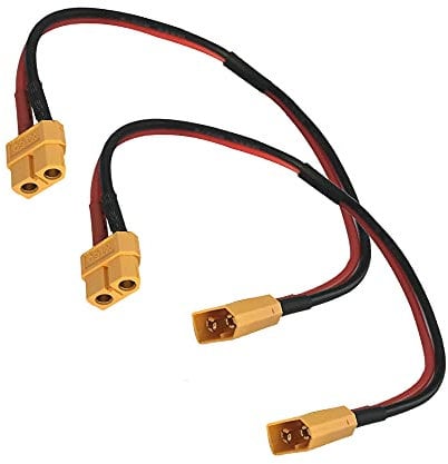 LinsyRC 2-Pack XT60 Connector Male to Female Plug Extension Cable Adapter with 30CM 14AWG Silicone Wire for RC Lipo Battery