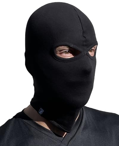 PG Wear Sturmhaube in schwarz einfarbig Maske Skimaske Motorradmaske Balaklava Schal Beanie, Einheitsgröße