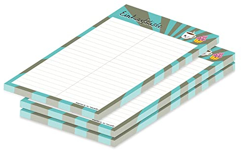 PRICARO Einkaufsliste Tasse-Muffin, magnetisch, A5, 25 Blatt, 3 Stück