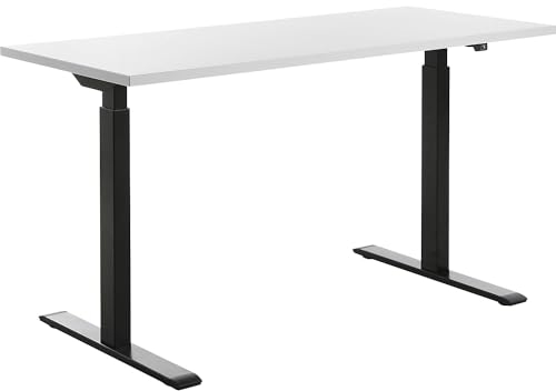 Topstar höhenverstellbarer Schreibtisch E-Table Holz 140x60 schwarz/weiß