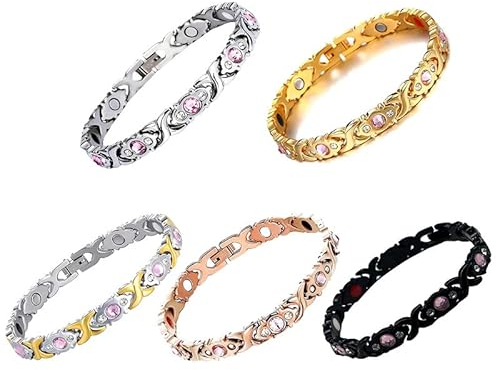 Abnehmbar Magnetarmband mit Titanstahl-Magnetfeldtherapie zur Schmerzlinderung bei Arthritis Magnet Armband, Abnehmen Gewichtsverlust Anti-Ermüdungs-Magnetarmband für Männer Frauen