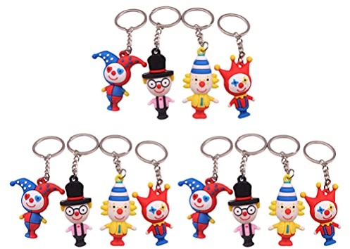 NUOBESTY 12 Stück Clown- Form- Schlüsselanhänger Dekorative Clown- Puppe Hängender Anhänger Clown- Schlüsselanhänger Rucksackanhänger Halloween- Party Geschenk Clown- Kostümzubehör Zufällige