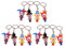 NUOBESTY 12 Stück Clown- Form- Schlüsselanhänger Dekorative Clown- Puppe Hängender Anhänger Clown- Schlüsselanhänger Rucksackanhänger Halloween- Party Geschenk Clown- Kostümzubehör Zufällige