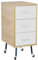 Ribelli Nachttisch mit 3 Schubladen, Beistellschrank mit Rollen & Metallbeinen, Kleiner Schrank aus Holz, Kommode Schmal, ca. 30 x 40 x 60 cm