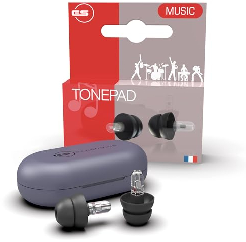 EarSonics TONEPAD | Ohrstöpsel | Gehörschutz für Musiker zertifiziert | Geräuschreduzierung für Konzert & Musik mit hoher Fidelität | patentierter Filter hergestellt in Frankreich | wiederverwendbar |