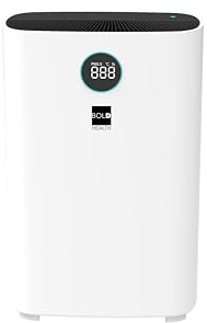 BOLD Luftreiniger - True Hepa 13 Feinstaub-Filter, Ionisator, 4-fach Filter, Smart Home App (31m² | Allergiker geeignet | 99,97% Effektivität | Nachtmodus | UVC-Desinfektion | Automatisierbar) 10647