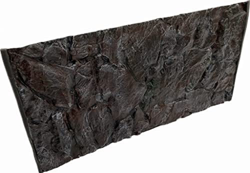 PLASTIKO - Aquarium Hintergrund 3D I Rückwänd 100x40 cm I Leicht zu Montieren und Reinigen I Keine Verklebung Erforderlich I Sicher für Tiere I Braun mit einem Muster aus Niedrigen Steinen
