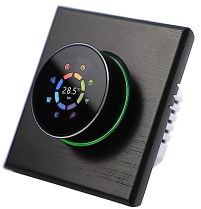 Decdeal 2023 WiFi Smart Thermostat Temperaturregler Wöchentlich Programmierbare Tastensteuerung/Mobile APP/Sprachsteuerung Kompatibel Mit Tuya, für Wasser Gaskessel (schwarz(Warmwasserbereitung)