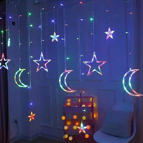 SPORTARC LED Mond Sterne Fee Solar Lichterkette Ramadan Dekorationen Lampe Hochzeit Party