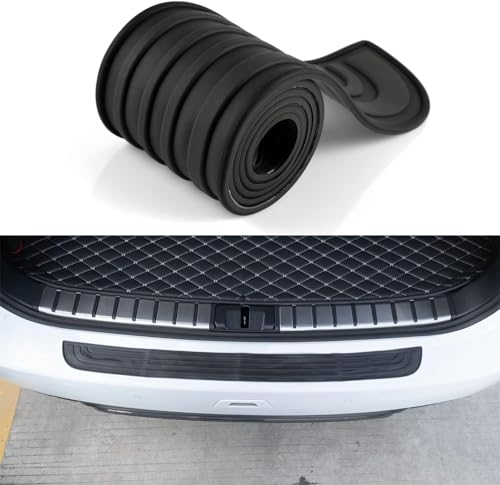 Norhogo Stoßstangenschutz aus Gummi, Selbstklebender heckstoßstangenschutz, Schwellerschutz für den Kofferraum, Kratzfest und Abriebfest, Autozubehör für die meisten Autos,SUVs Schwarz, 104cm x 9cm