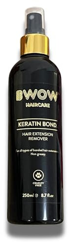 Pro Keratin Hair Extension Remover Spray Strong Double Strength Non Greasy Formula Ideal for Tape In, Fusion & Bonded Extensions, Salon Keratin Bond Remover 250ml Gold Black Spray