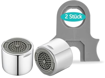 2 Pièces Mousseur Robinet FM22 en Laiton, Angle de Sortie D'eau Réglable Aérateur, Filtre de Nettoyage Amovible, Economiseur D'eau pour Robinet, 2Modes D'eau Pétillante, pour Salle de Bain et Cuisine