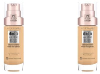 Maybelline New York Make Up, Dream Radiant Liquid Make-Up, Flüssige Foundation, Nr. 48 Sun Beige, 30 ml (Packung mit 2)