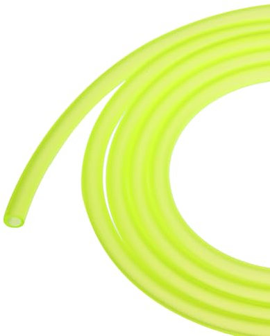 QUARKZMAN Tube PVC Tuyau de Carburant en PVC Durite Essence 5mmx8mm 2 Mètre Jaune pour Tronçonneuses, Tondeuses à Gazon, Coupe-Bordures, Souffleurs, Petits Moteurs