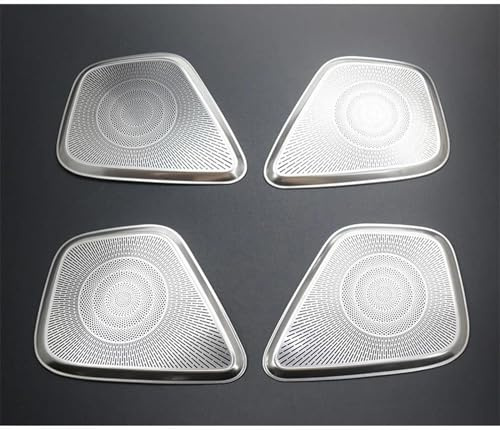 Auto Tür Fenster Hochtöner Audio Lautsprecher Abdeckung Aufkleber Für Benz CLA Klasse C118 W118 2020-2022 EINE Klasse W177 V177 2019-2022 (Color : A Silver)