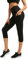 COTOP Laufhose Damen 3/4, Sport Leggings mit Handytasche, High Waist Carip Sporthose, Blickdicht und Atmungsaktiv Yogahose für Gym, Fitness, Jogging (Schwarz M)