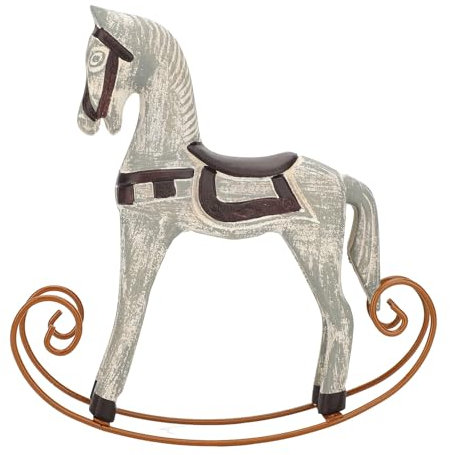 NOENNULL Schaukelpferd-Ornament, Vintage-Schaukelpferd, Dekorative Tischdekoration, Kunstharz, Eisen, Bücherregal, Dekor, Geschnitzt, Bemalt, Kunsthandwerk, Ornament Zuhause,